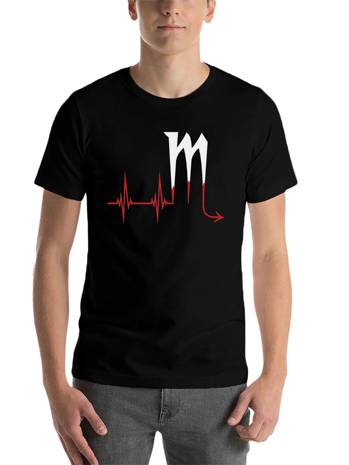 Heartbeat Scorpio T-Shirt - Black Graphic Tee