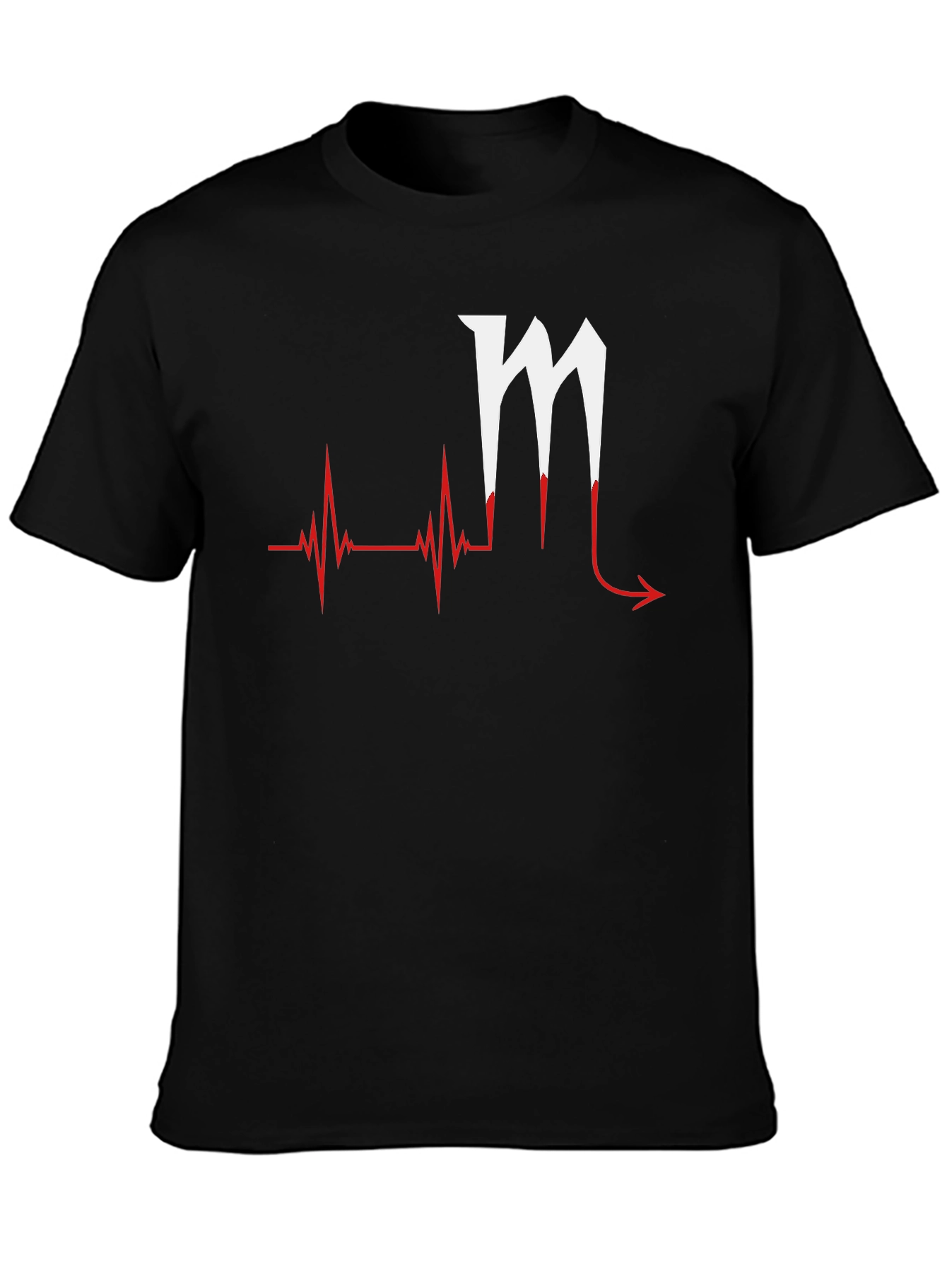Heartbeat Scorpio T-Shirt - Black Graphic Tee