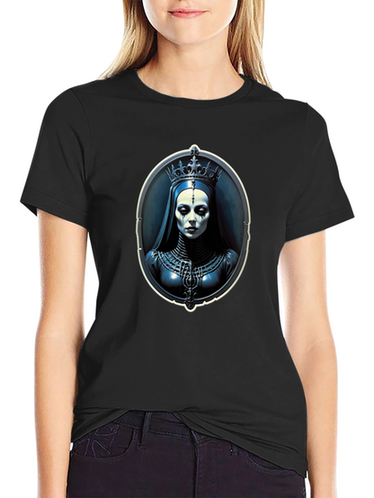 Gothic Queen Portrait Black T-Shirt