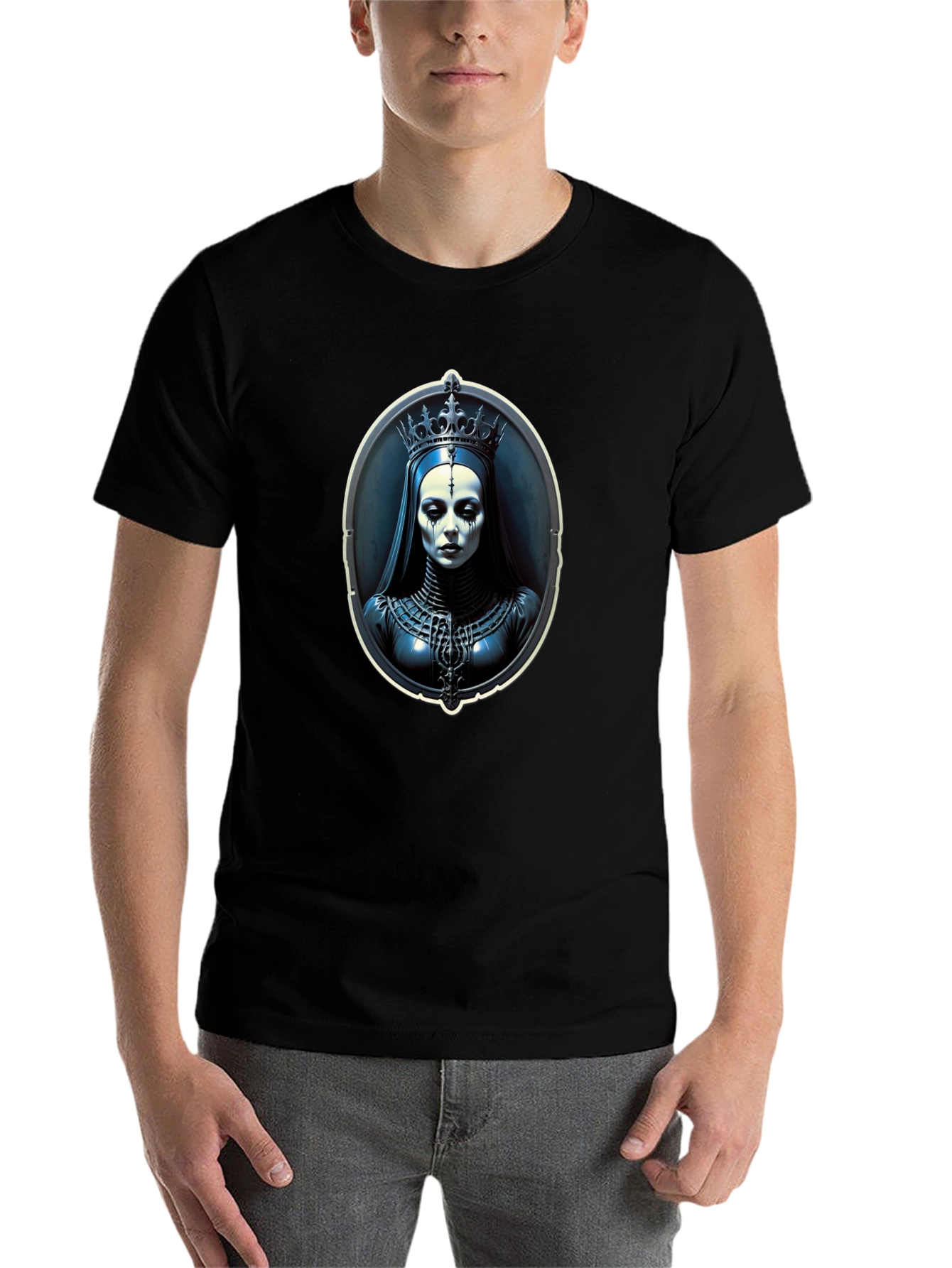 Gothic Queen Portrait Black T-Shirt
