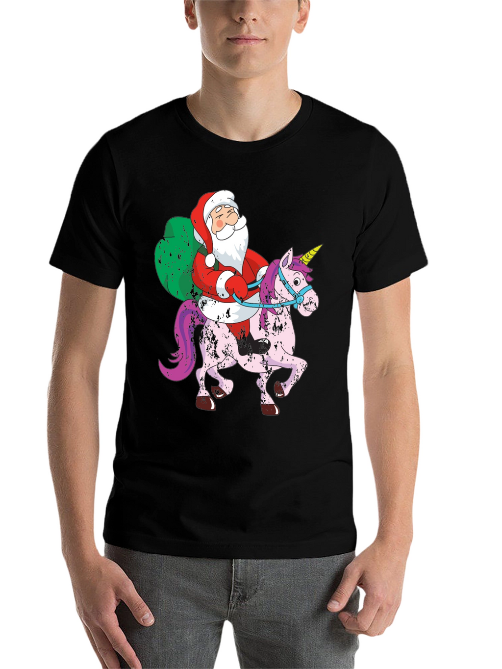 Santa Riding Unicorn T-Shirt