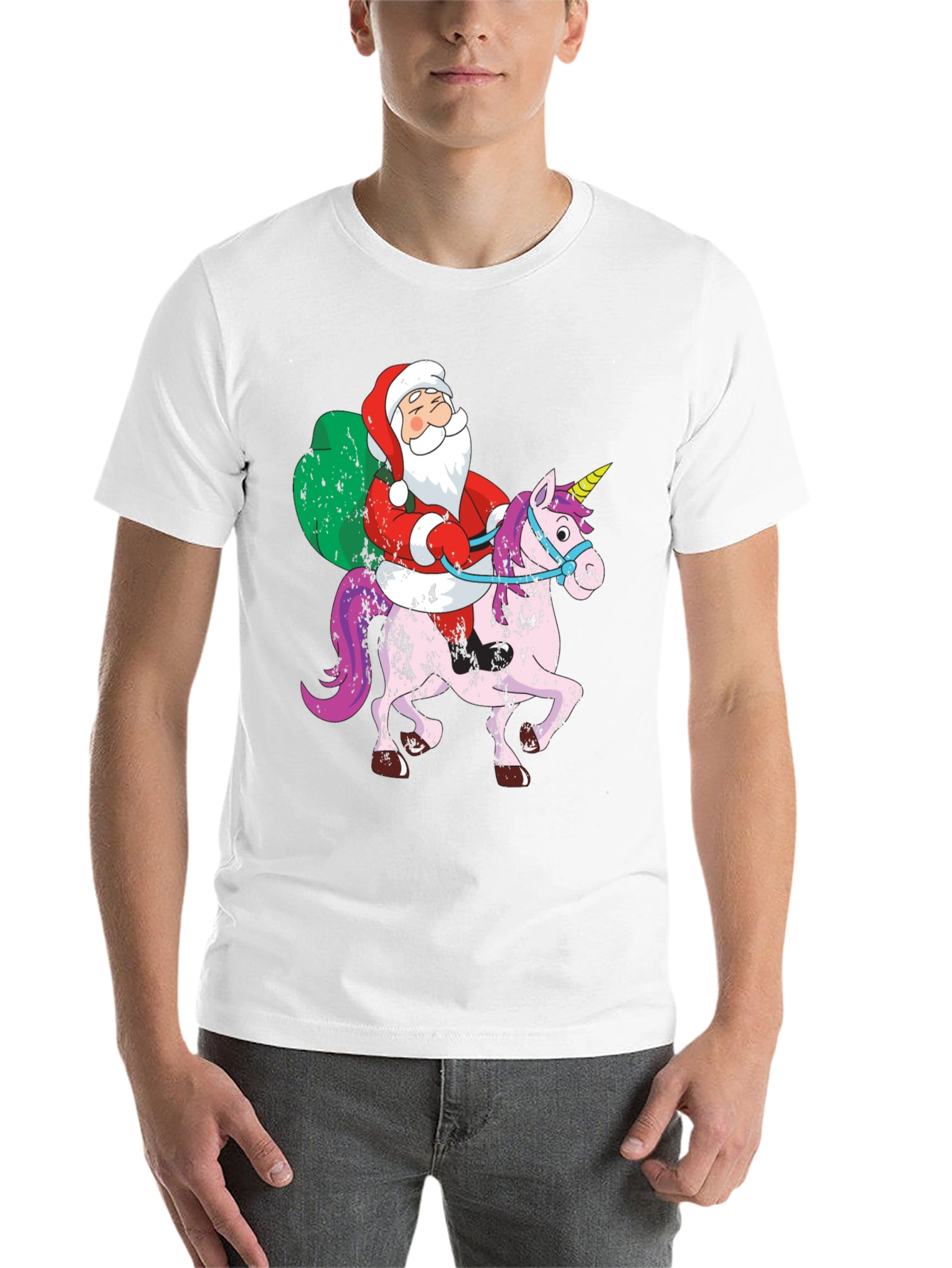 Santa Riding Unicorn T-Shirt