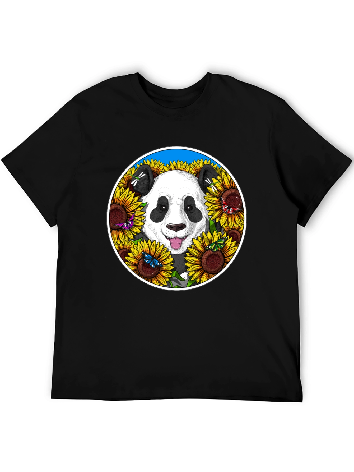 Panda Sunflower Graphic Tee
