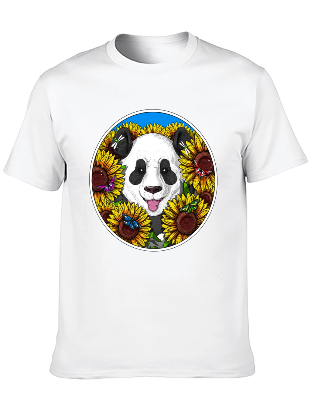 Panda Sunflower Graphic Tee