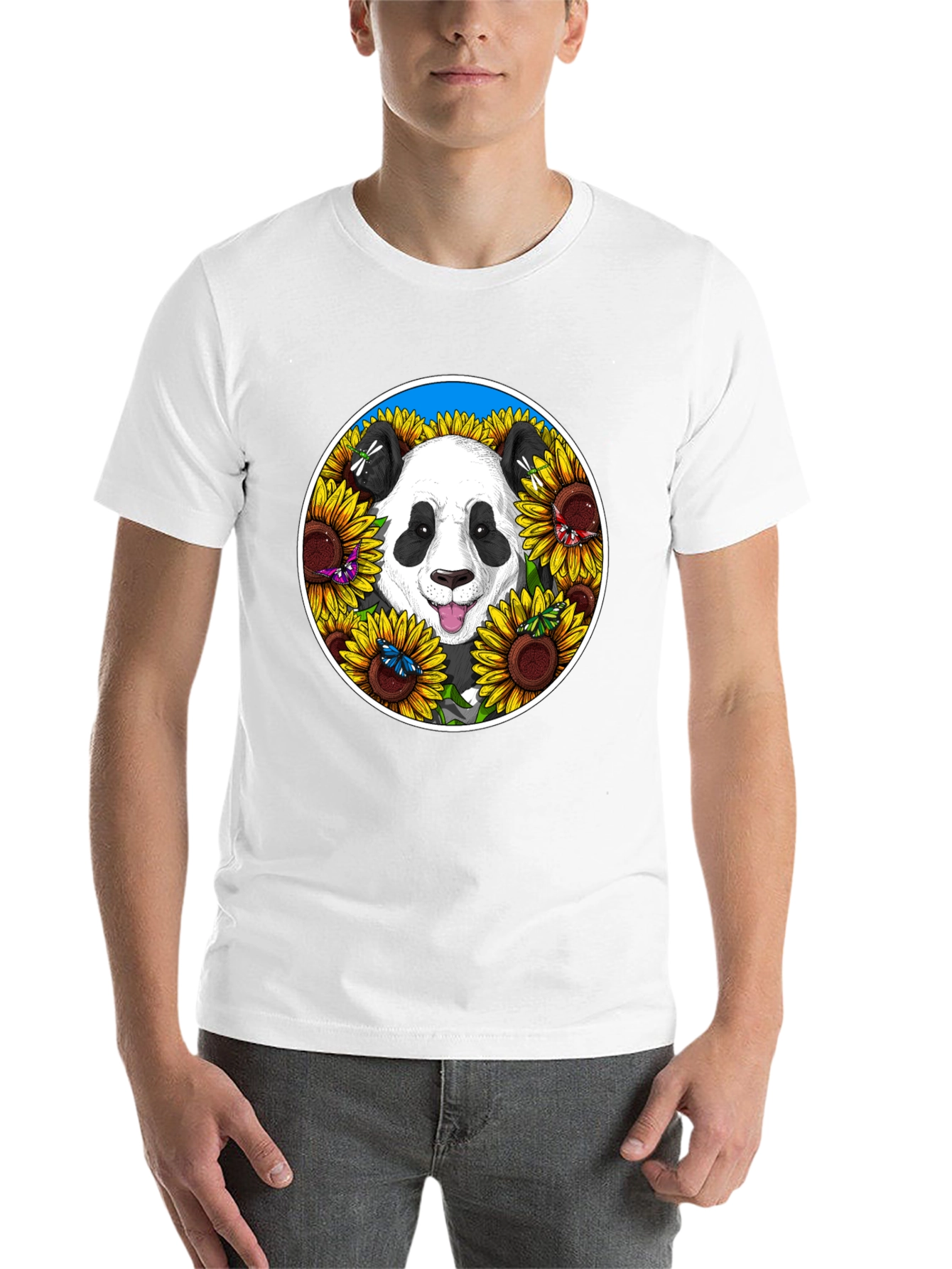 Panda Sunflower Graphic Tee
