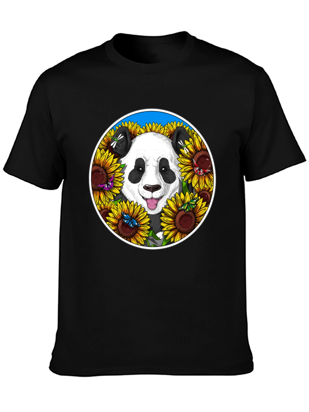 Panda Sunflower Graphic Tee