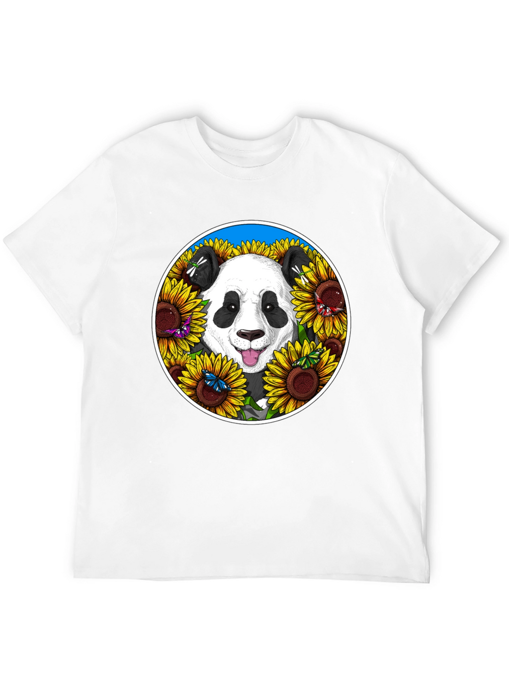 Panda Sunflower Graphic Tee