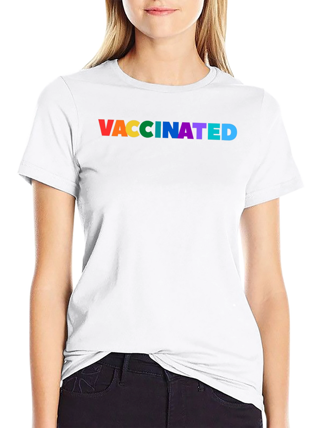 Vaccinated Pride Rainbow Tee