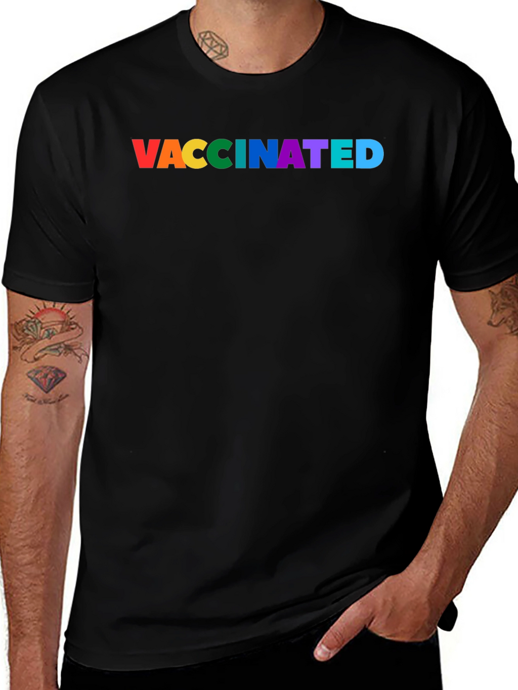 Vaccinated Pride Rainbow Tee