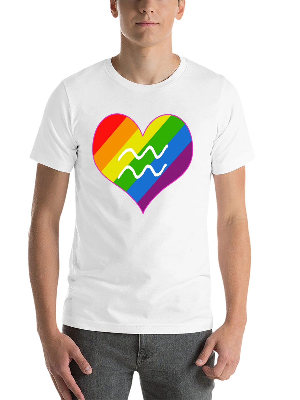 LGBT Aquarius Heart T-Shirt - Pride