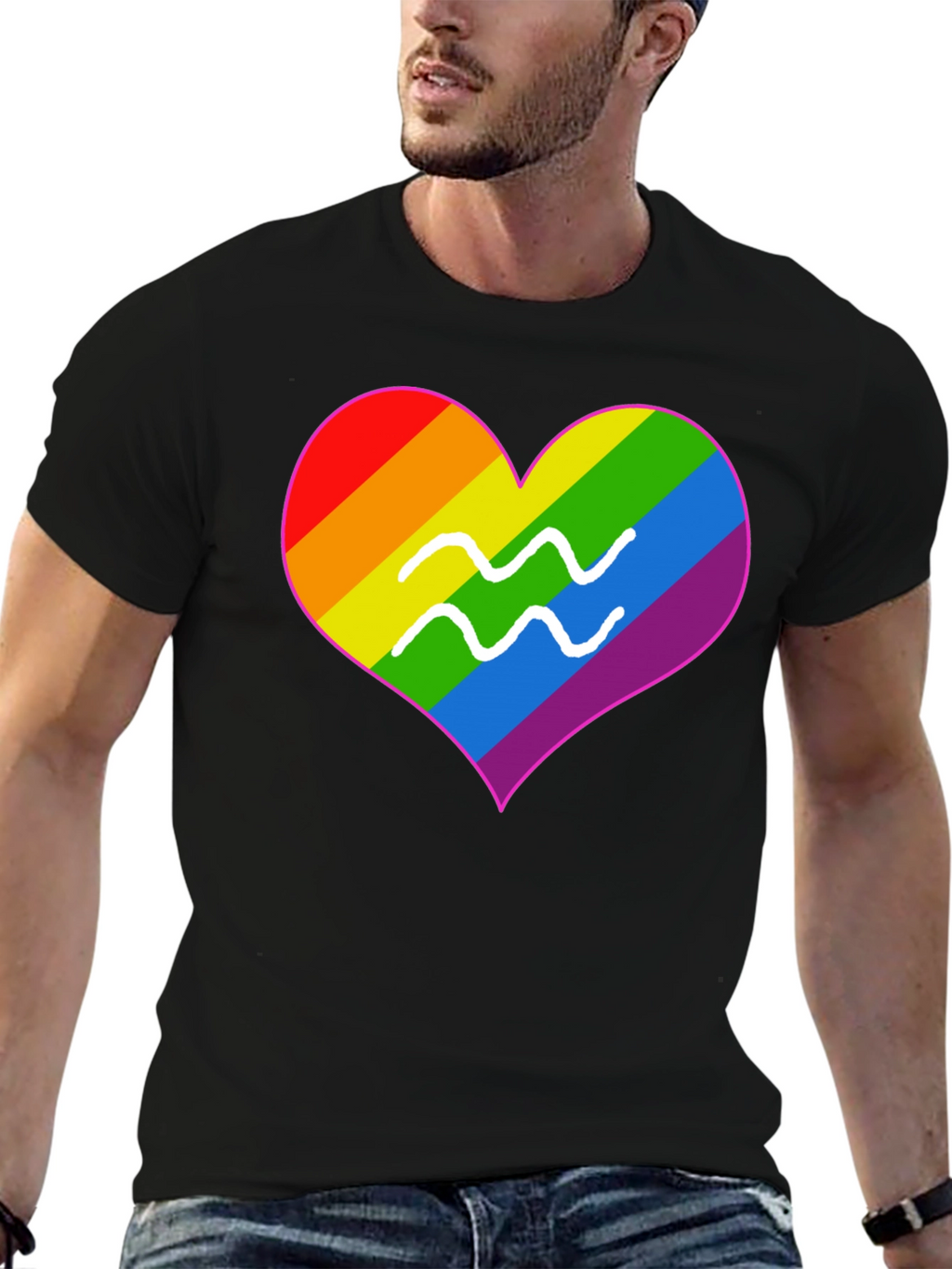LGBT Aquarius Heart T-Shirt - Pride