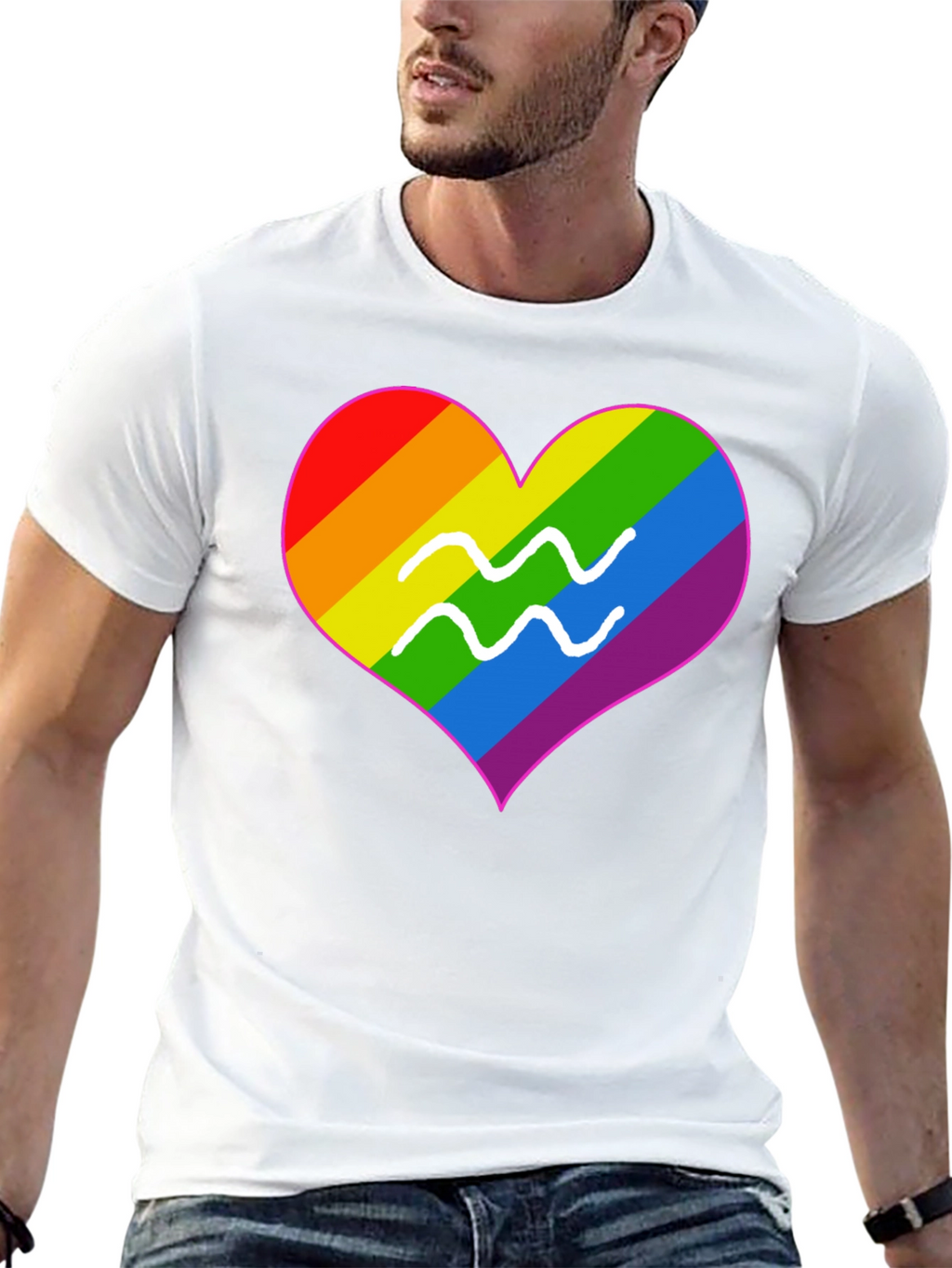 LGBT Aquarius Heart T-Shirt - Pride