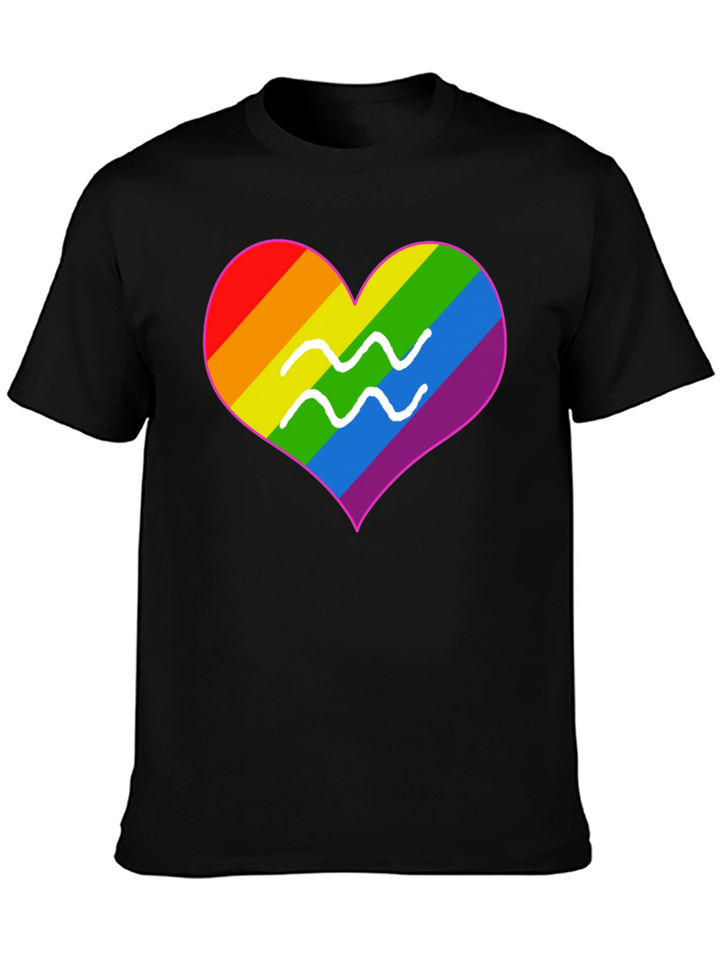 LGBT Aquarius Heart T-Shirt - Pride