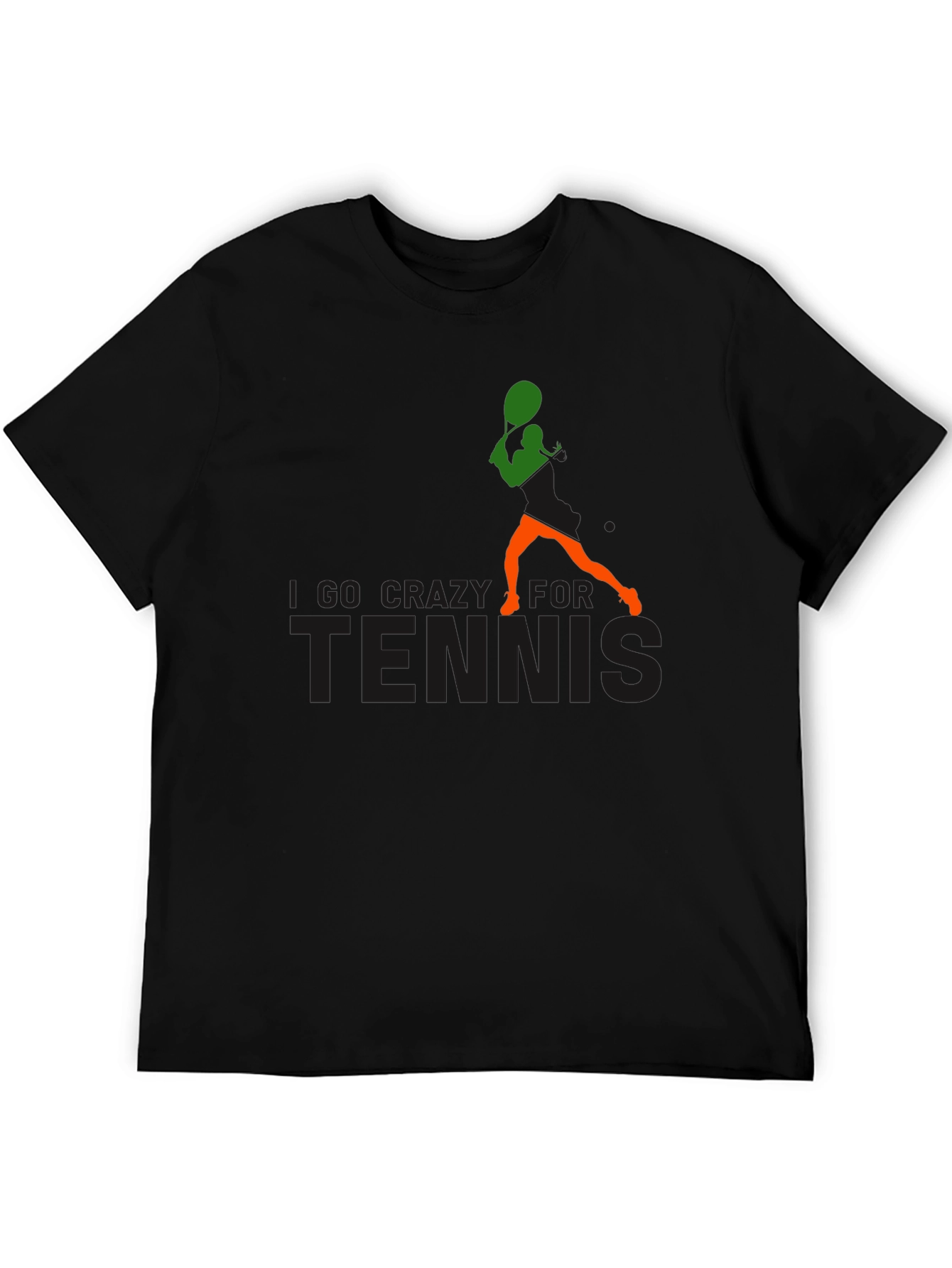 I Go Crazy for Tennis Graphic Tee - Black