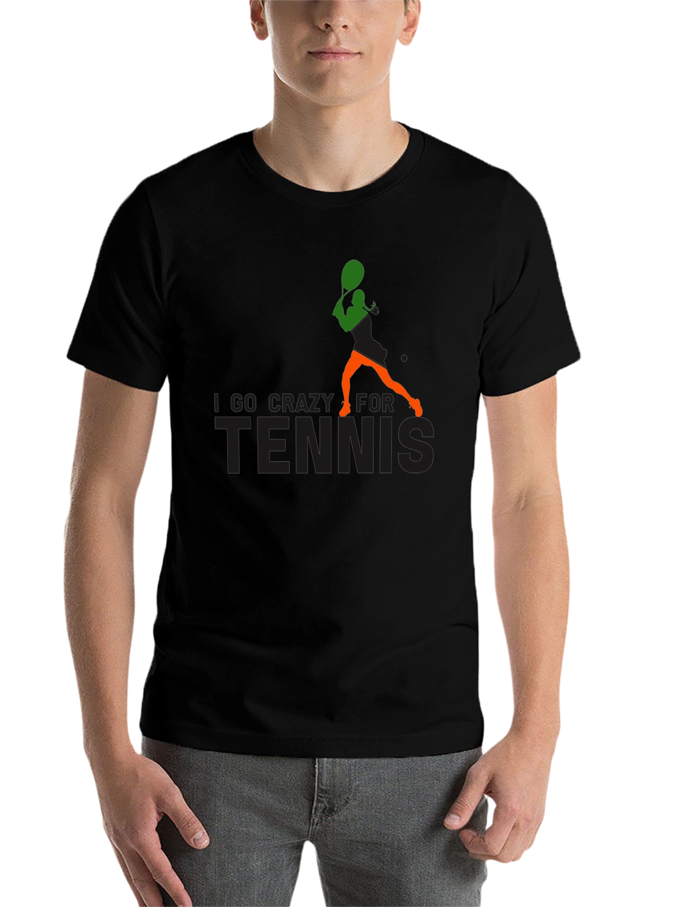 I Go Crazy for Tennis Graphic Tee - Black