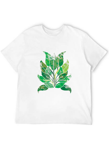 Green Leaf Graphic Black T-Shirt