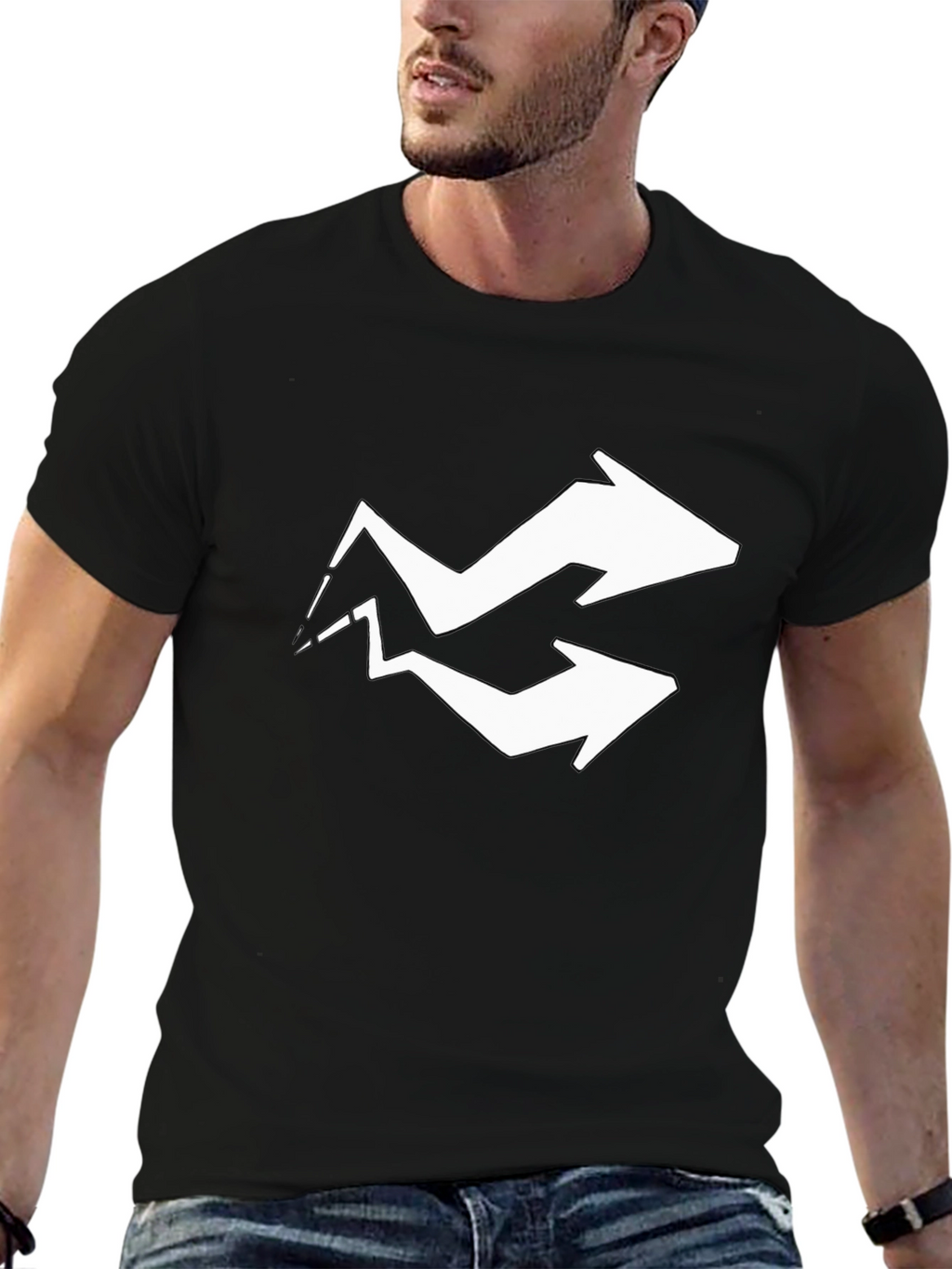 Arrow Graphic Tee - Black Cotton Blend