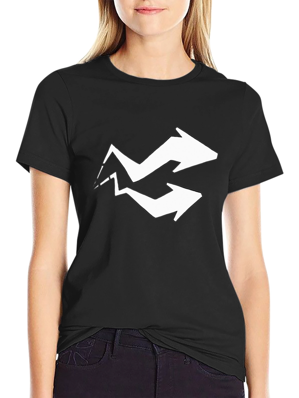 Arrow Graphic Tee - Black Cotton Blend