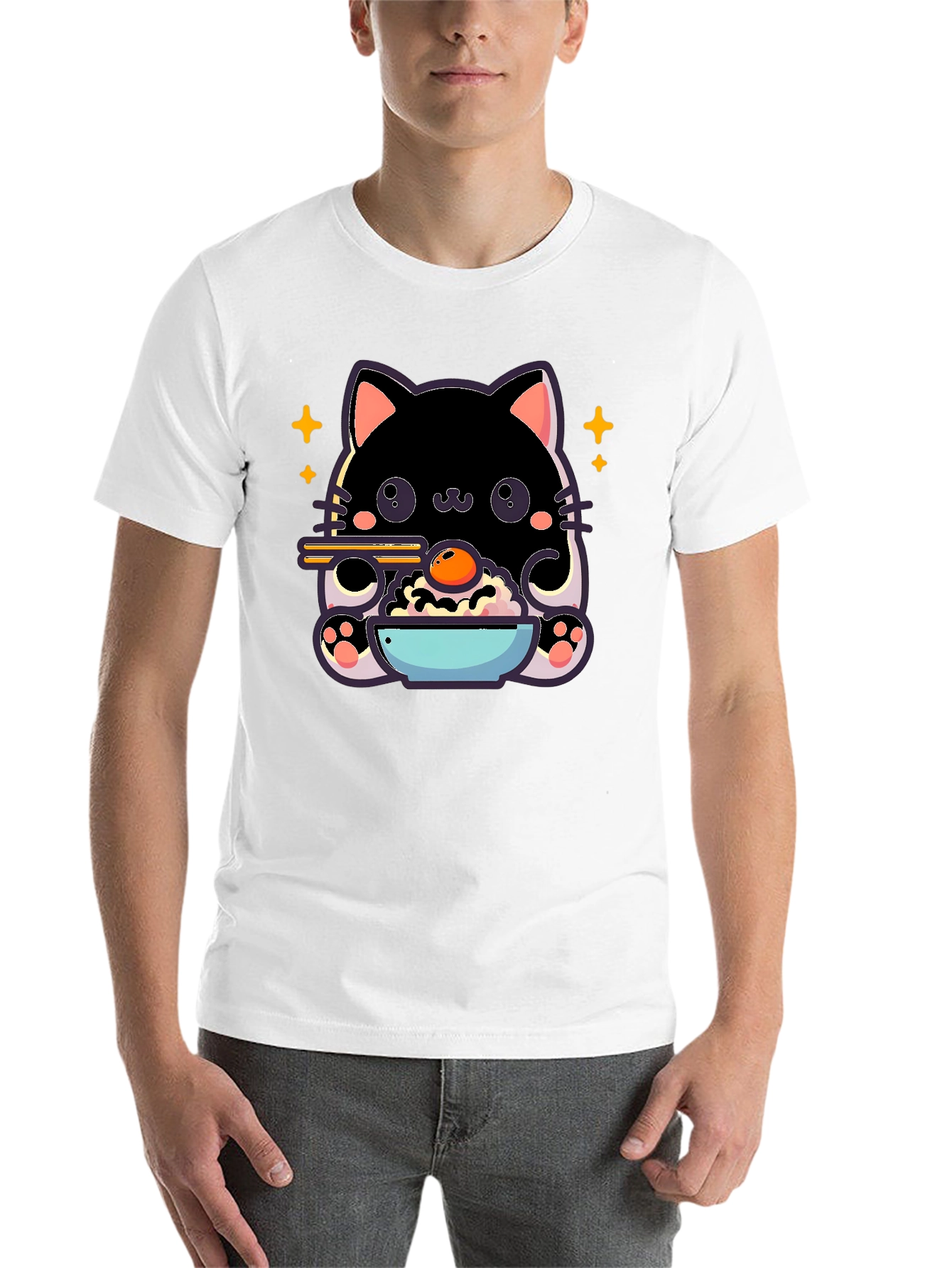 Cute Cat Ramen T-Shirt - Kawaii Japanese Style