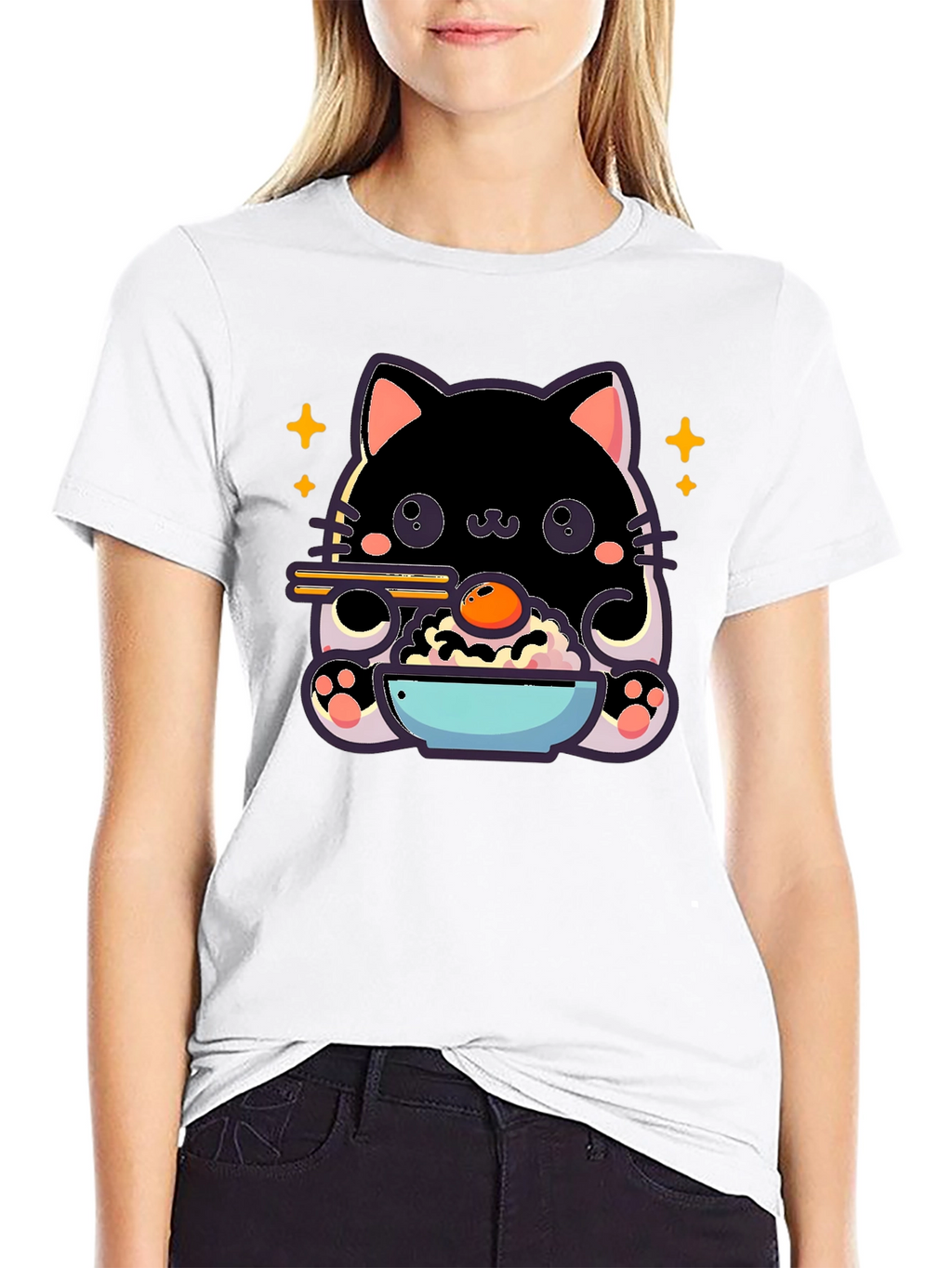 Cute Cat Ramen T-Shirt - Kawaii Japanese Style