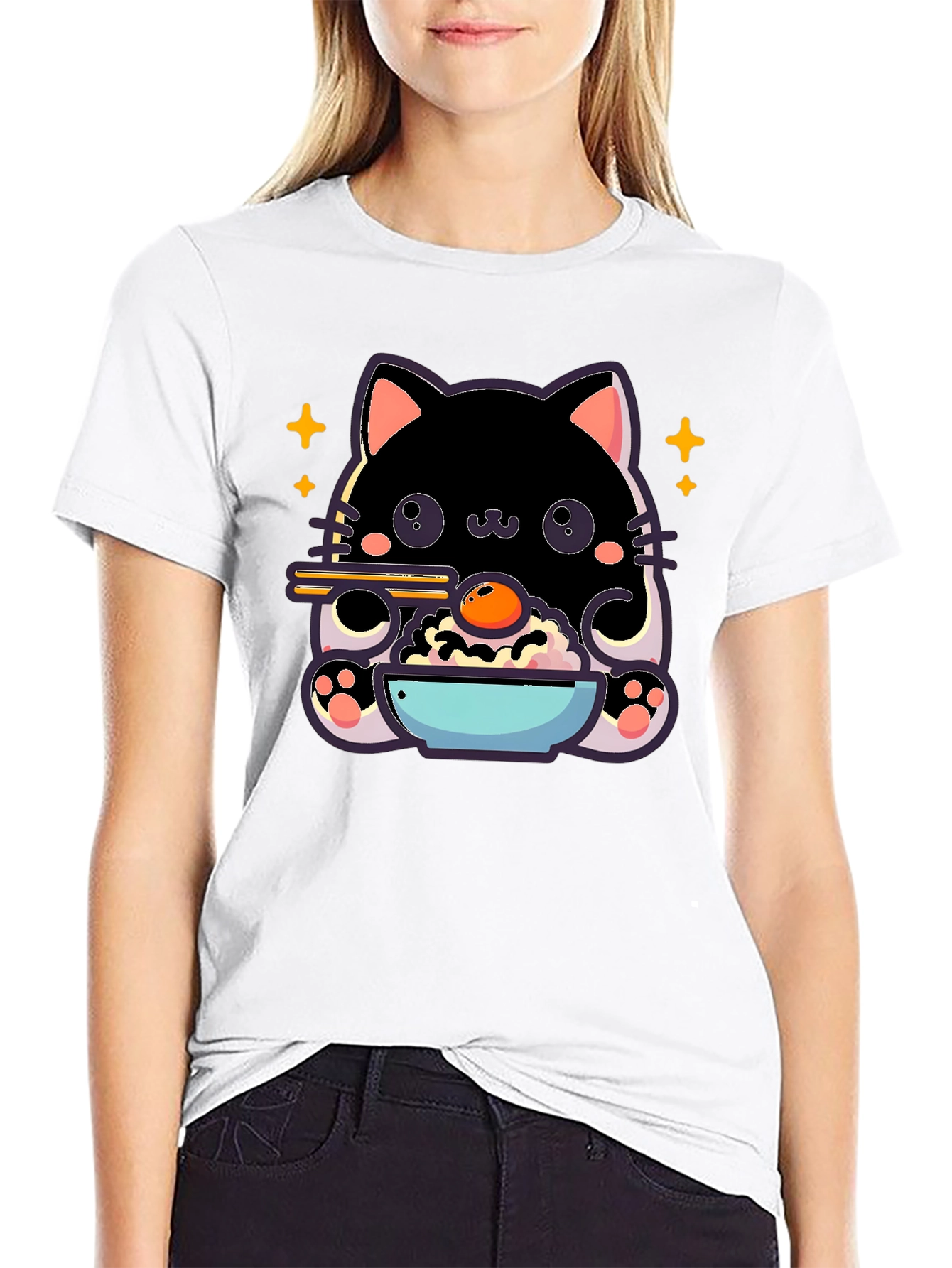 Cute Cat Ramen T-Shirt - Kawaii Japanese Style