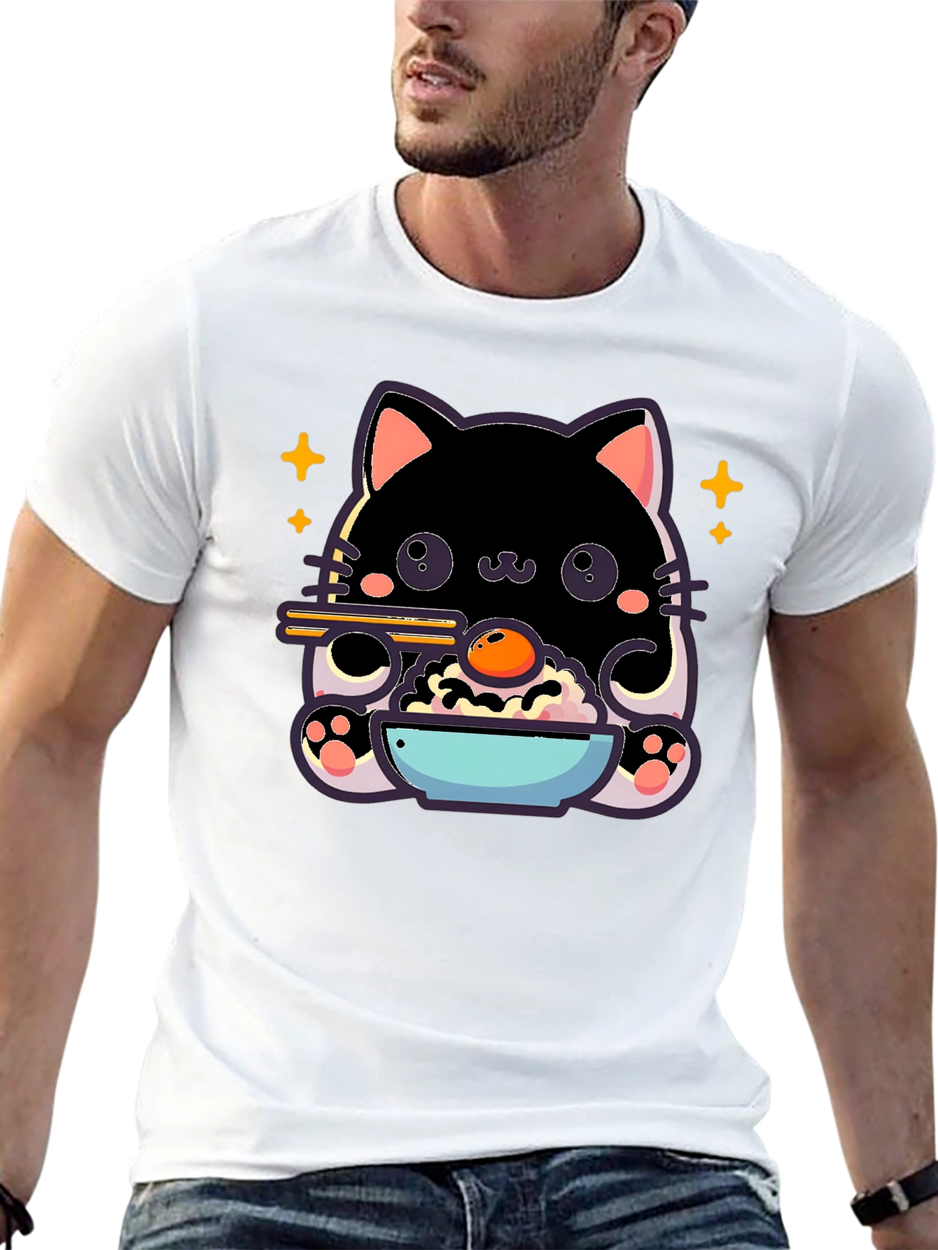 Cute Cat Ramen T-Shirt - Kawaii Japanese Style