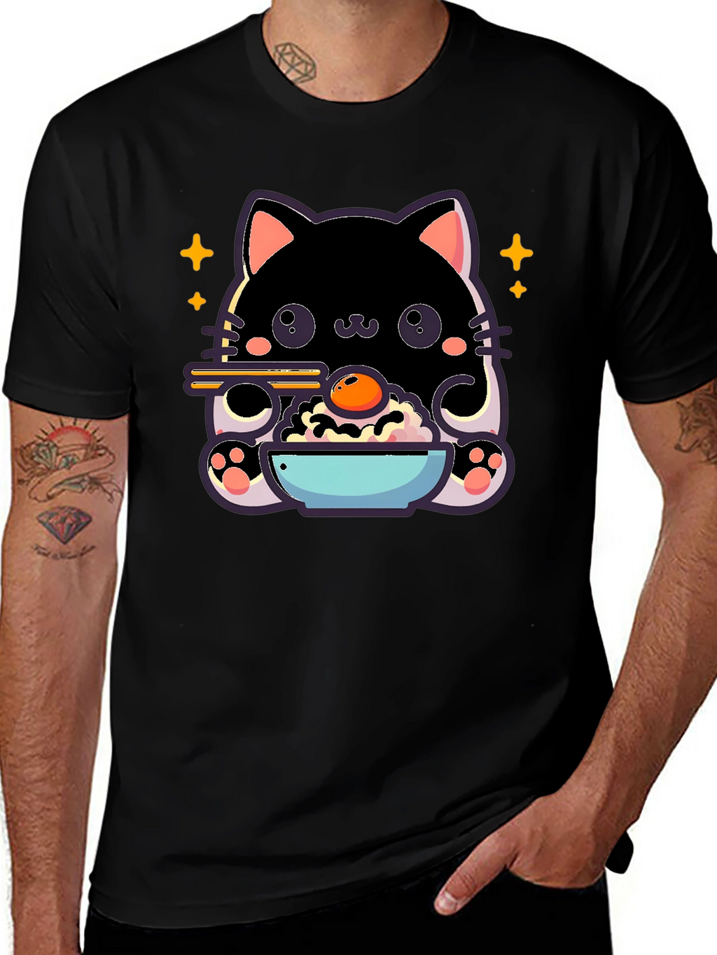 Cute Cat Ramen T-Shirt - Kawaii Japanese Style