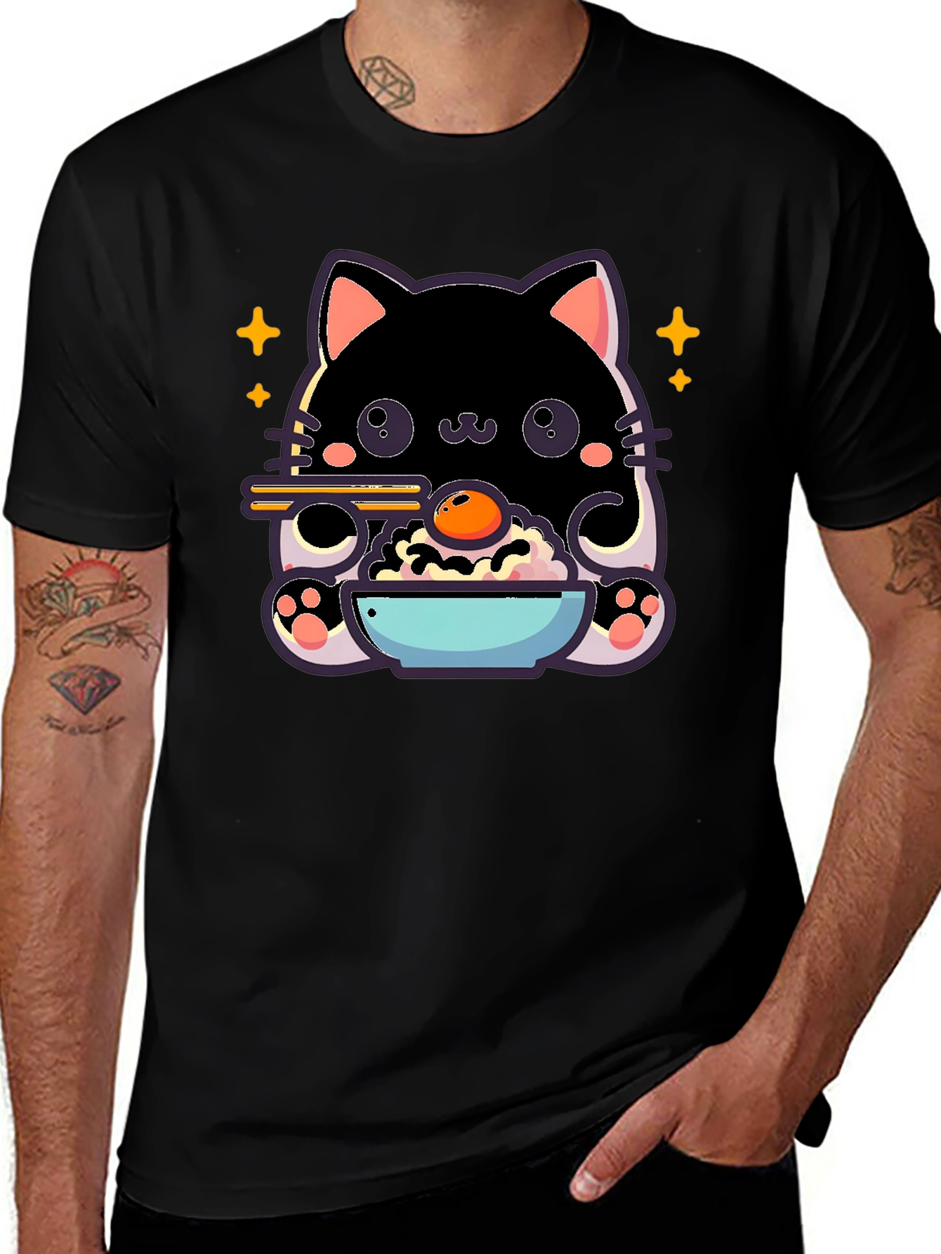 Cute Cat Ramen T-Shirt - Kawaii Japanese Style