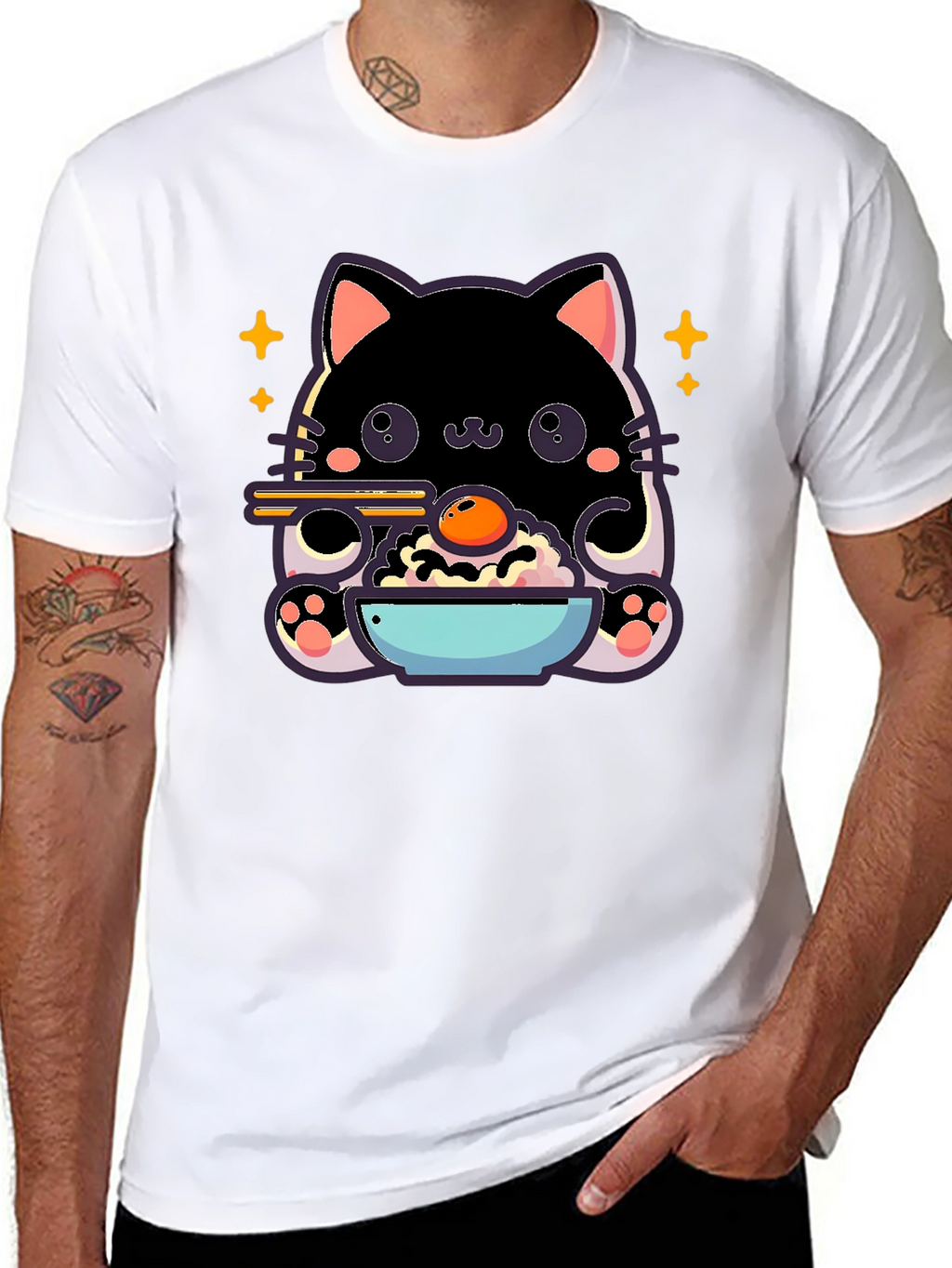 Cute Cat Ramen T-Shirt - Kawaii Japanese Style