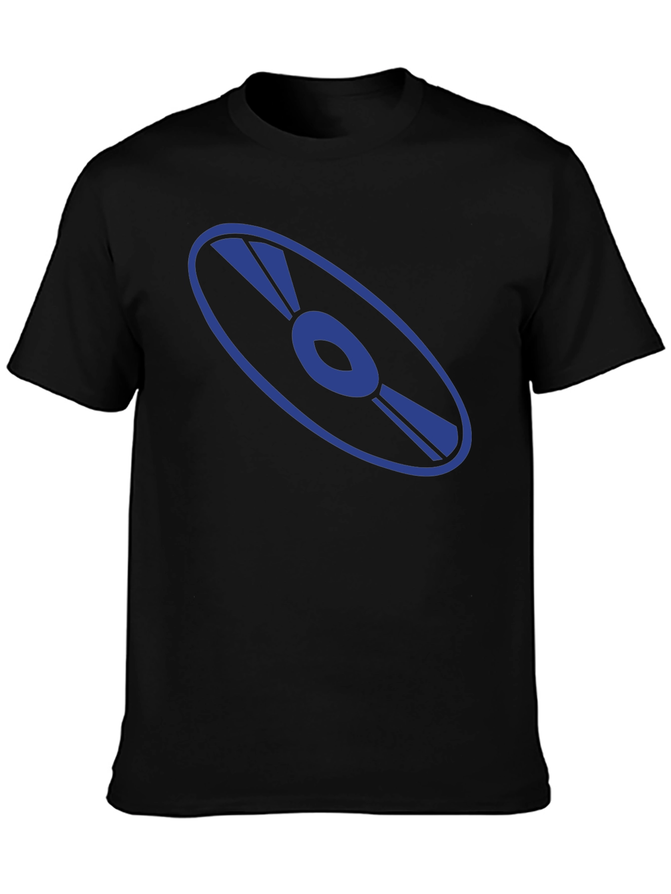 Retro Disc Graphic T-Shirt - Black Cotton Tee