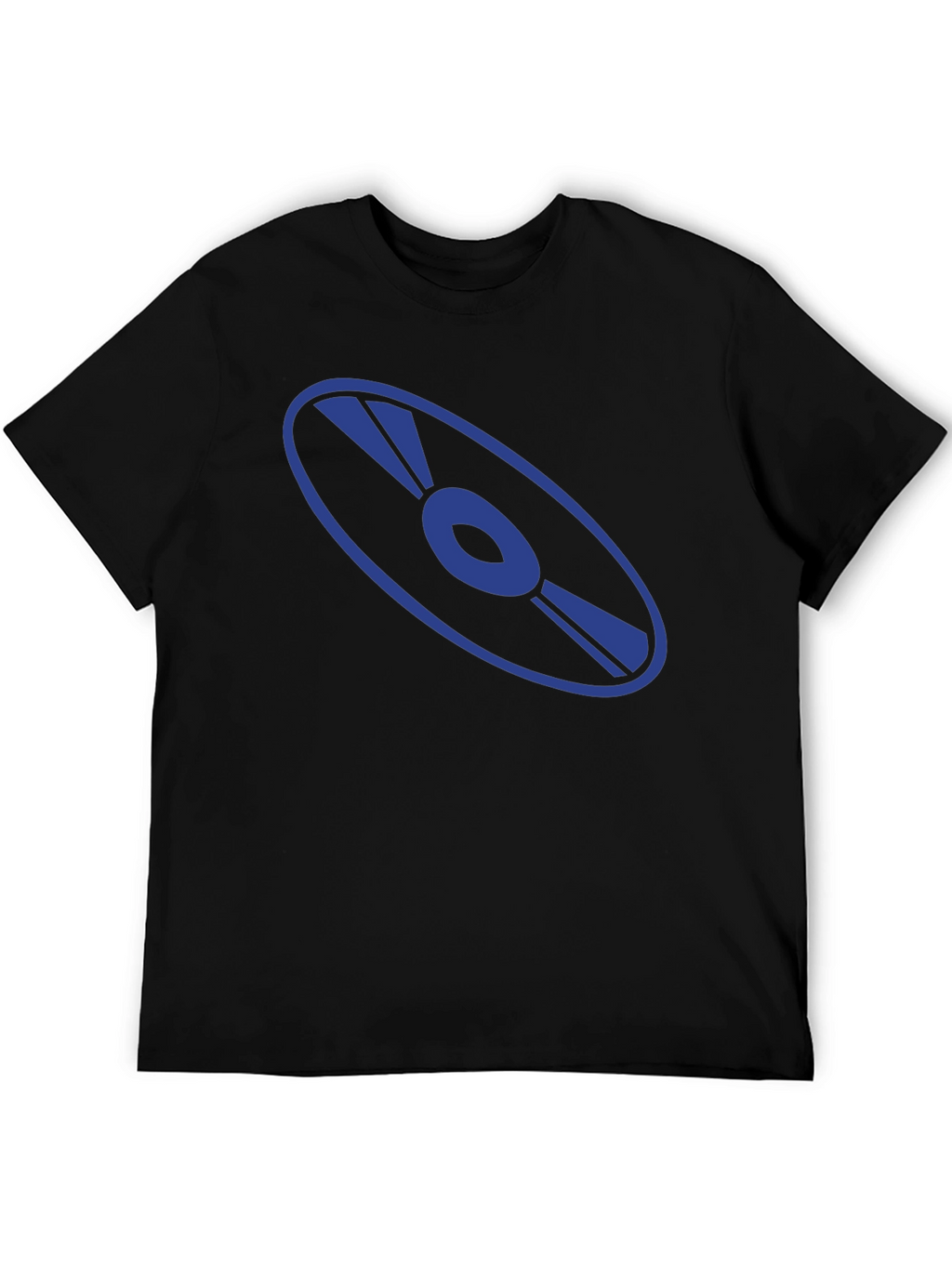 Retro Disc Graphic T-Shirt - Black Cotton Tee