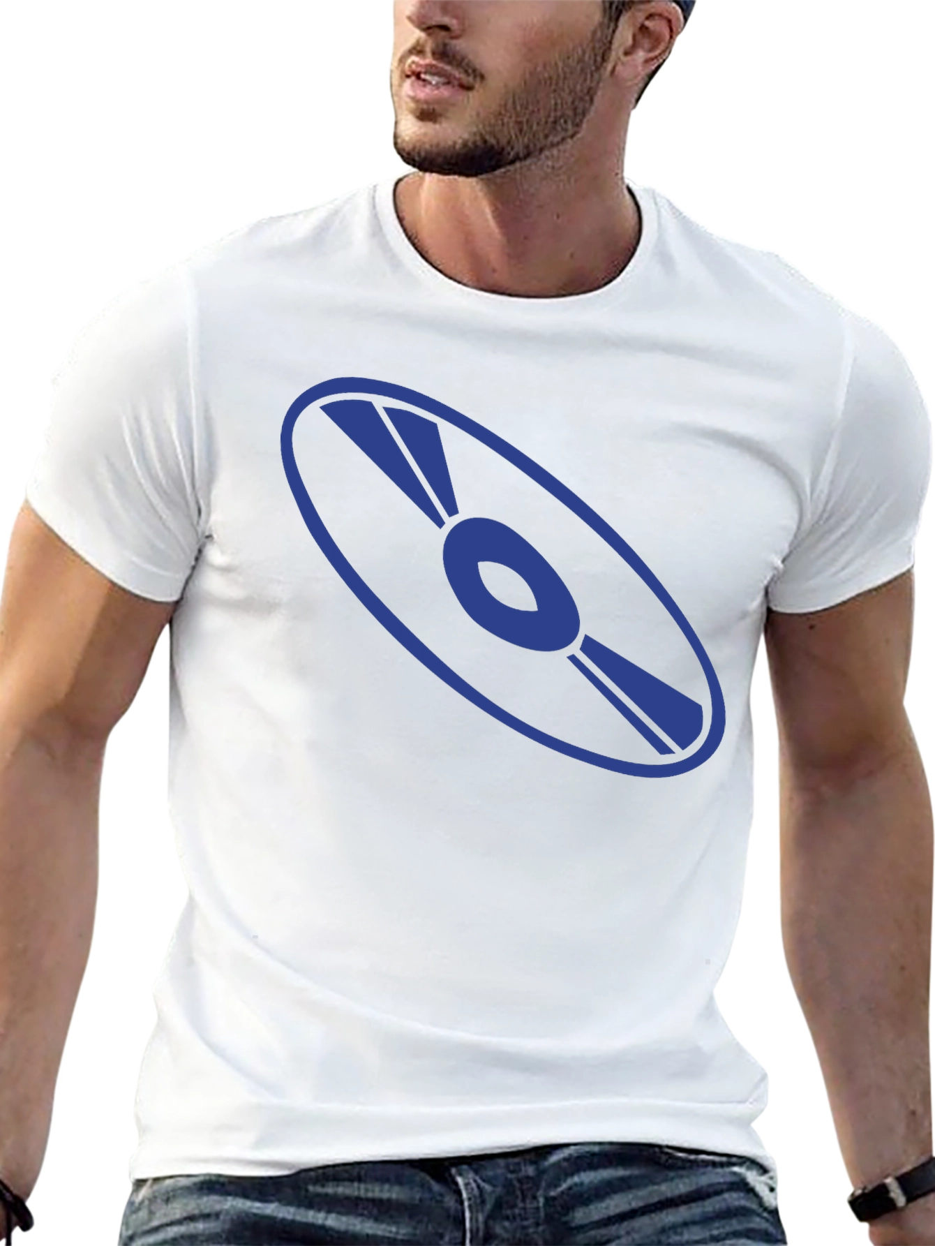 Retro Disc Graphic T-Shirt - Black Cotton Tee