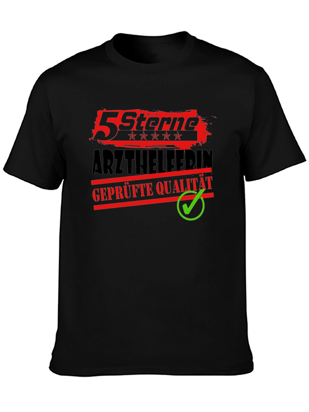 5 Sterne Arzthelferin Black Graphic Tee