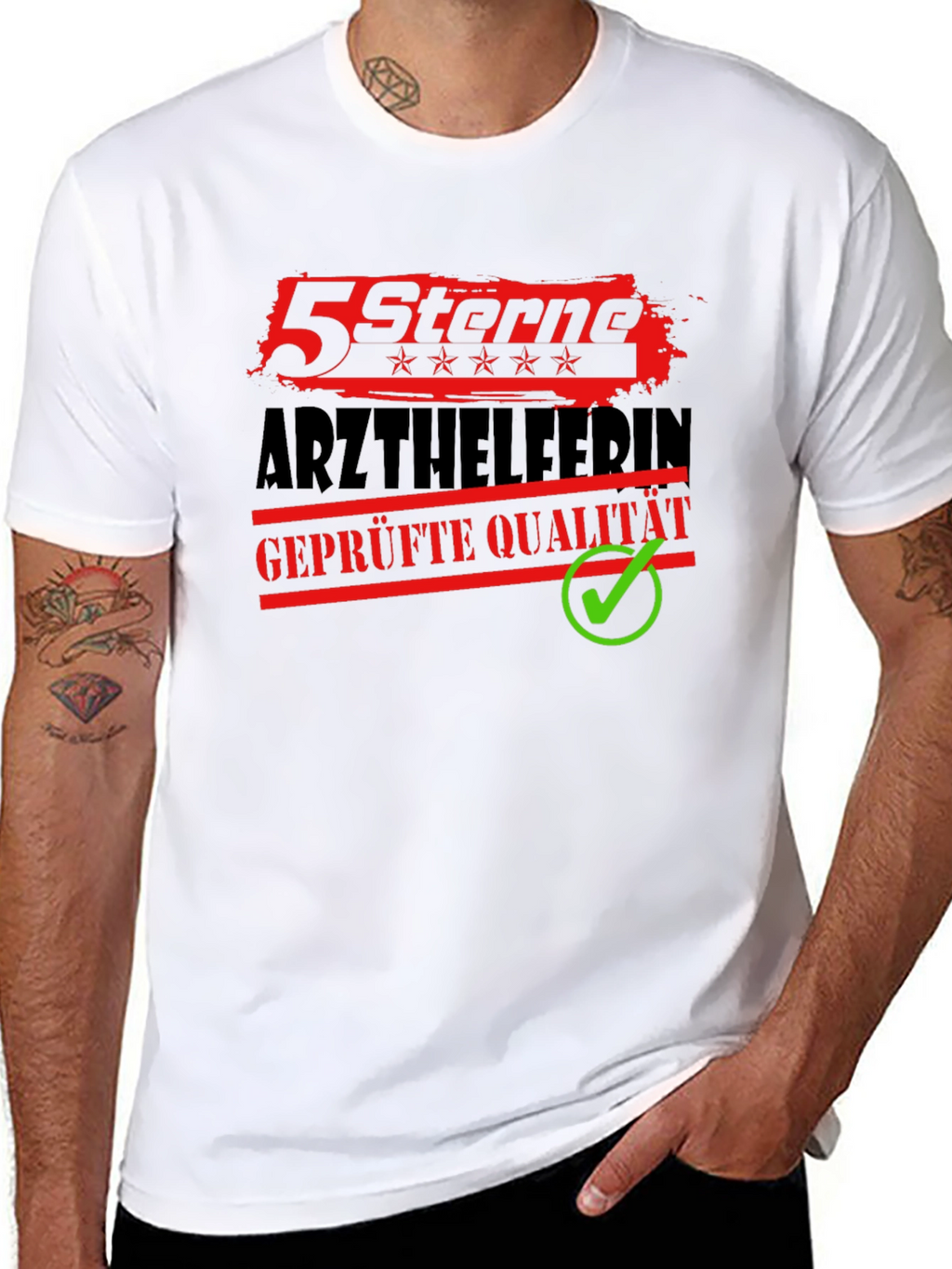 5 Sterne Arzthelferin Black Graphic Tee