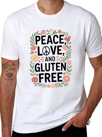 Peace Love & Gluten Free Black T-Shirt