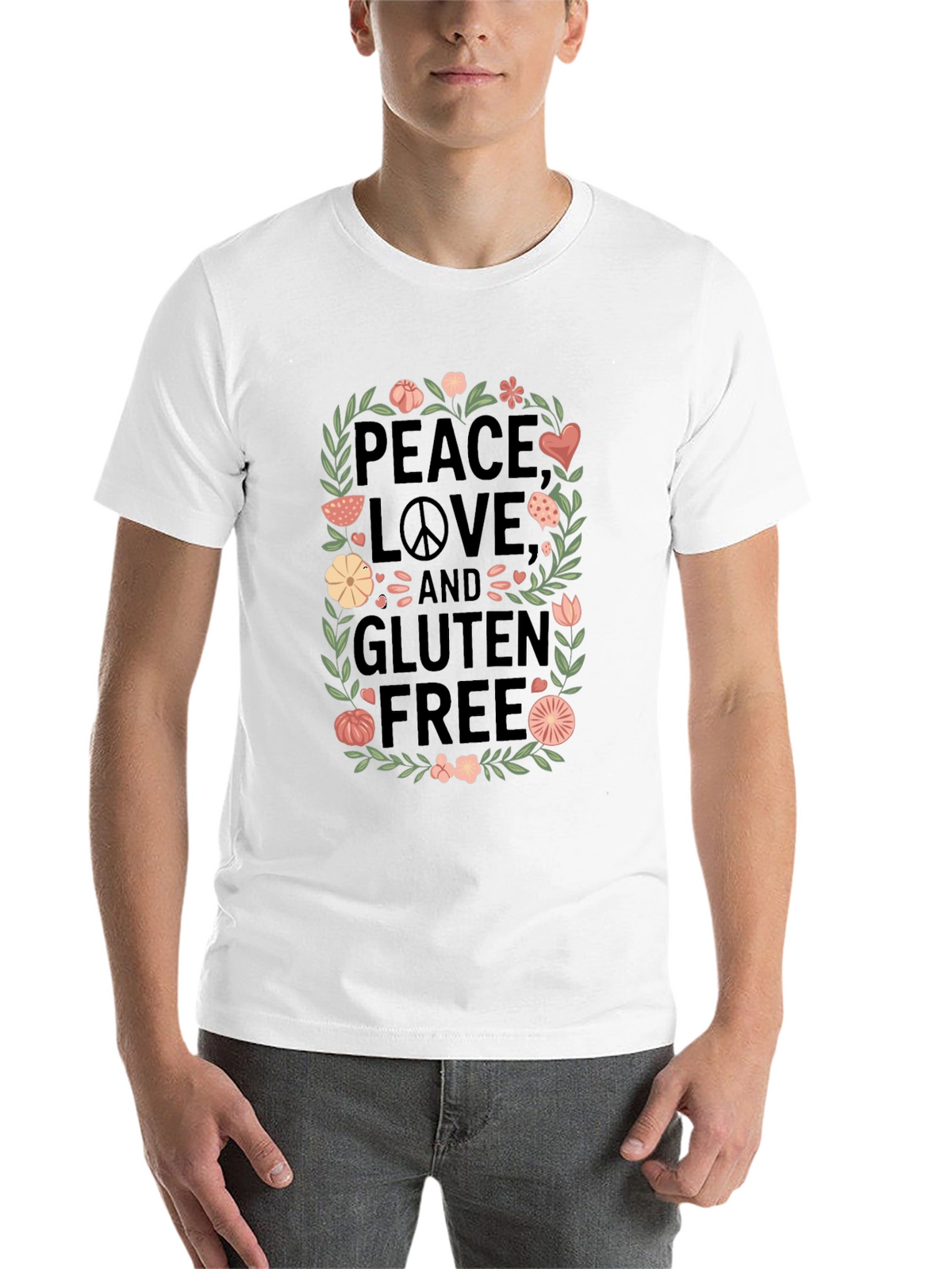 Peace Love & Gluten Free Black T-Shirt