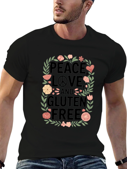Peace Love & Gluten Free Black T-Shirt