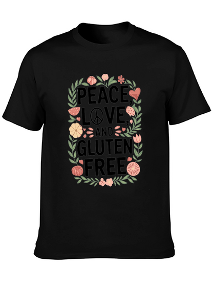 Peace Love & Gluten Free Black T-Shirt