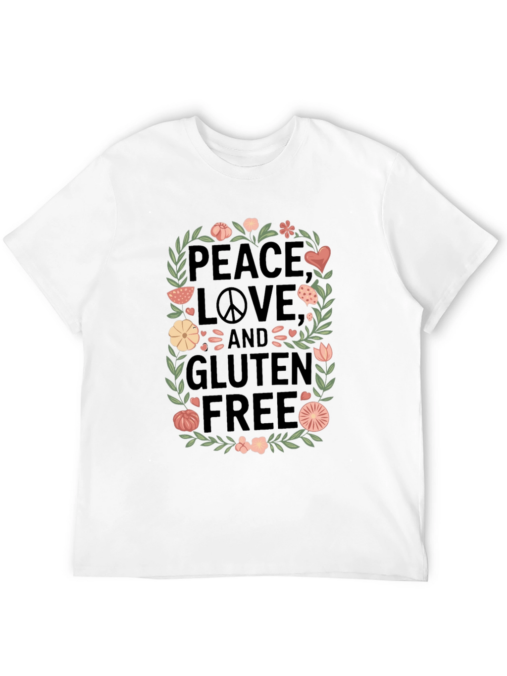 Peace Love & Gluten Free Black T-Shirt