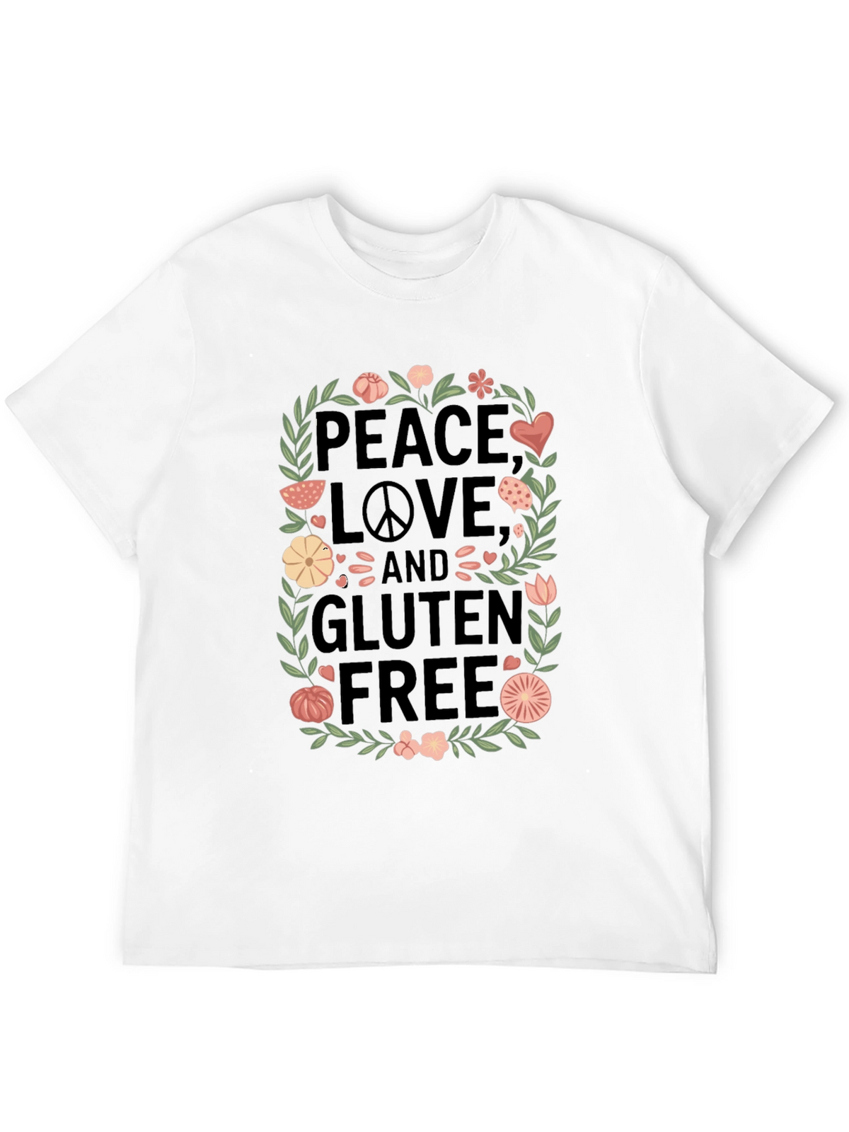 Peace Love & Gluten Free Black T-Shirt
