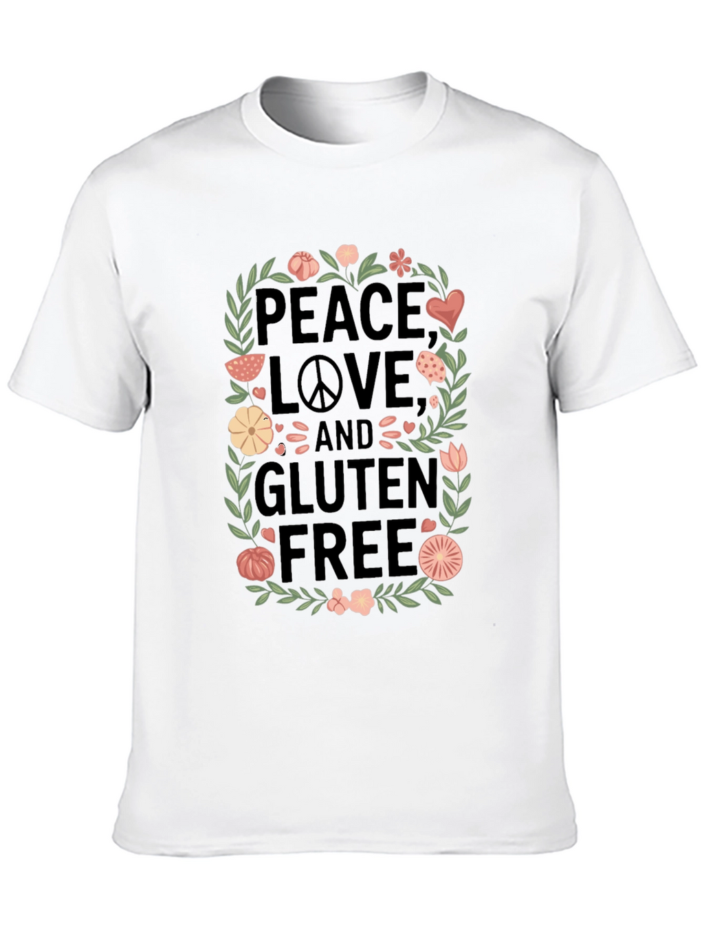 Peace Love & Gluten Free Black T-Shirt