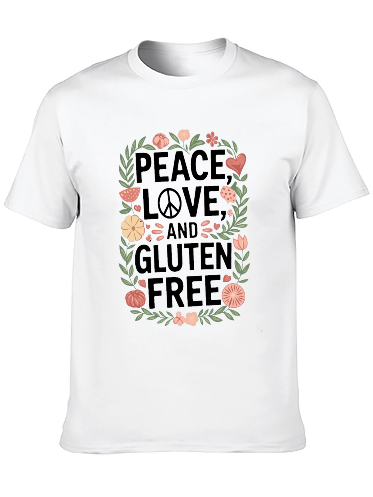 Peace Love & Gluten Free Black T-Shirt