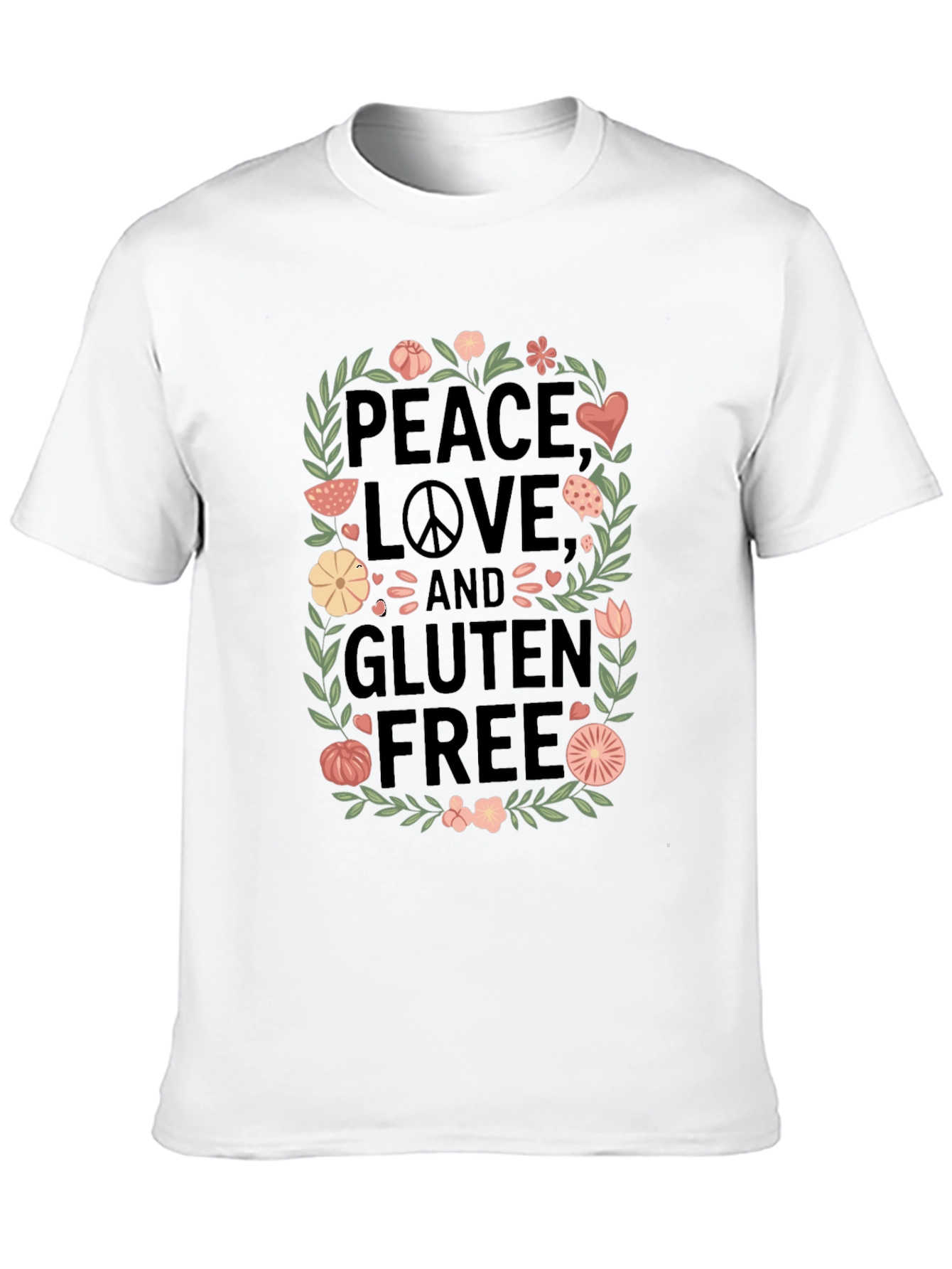 Peace Love & Gluten Free Black T-Shirt