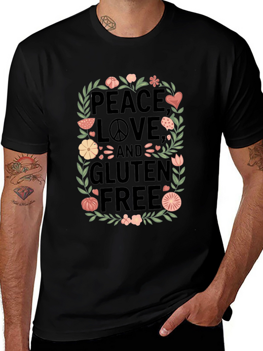 Peace Love & Gluten Free Black T-Shirt