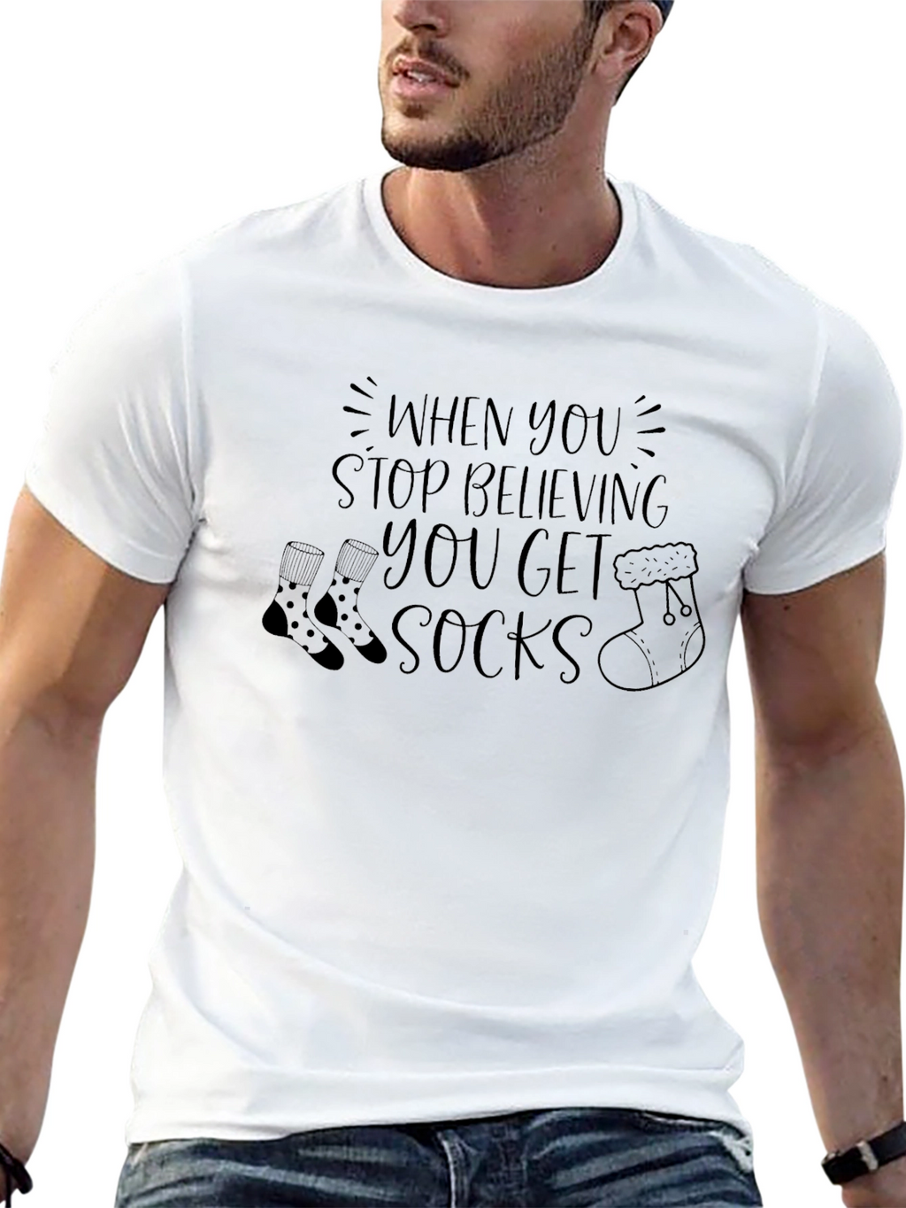 Funny Christmas Socks T-Shirt