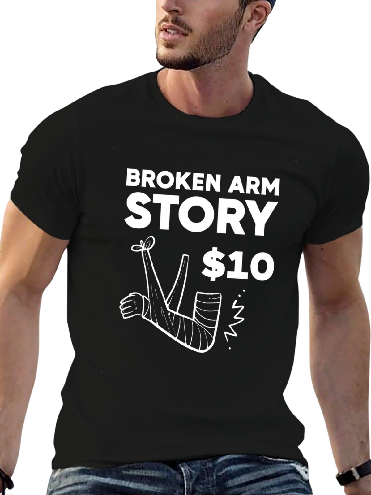 Broken Arm Story T-Shirt - Funny Graphic Tee