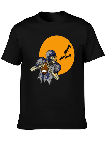 Skeleton Football Player Graphic Tee