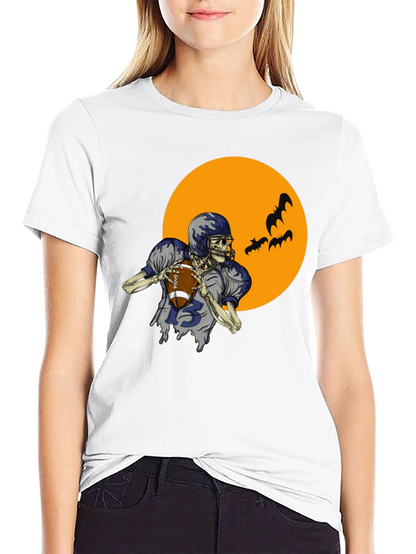 Skeleton Football Player Graphic Tee