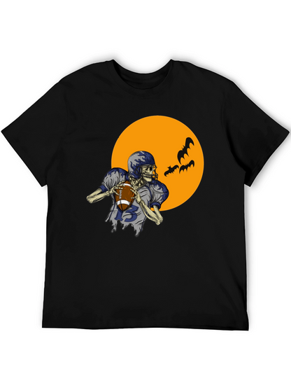 Skeleton Football Player Graphic Tee
