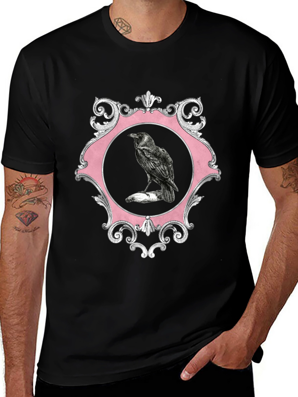 Raven Framed Graphic Tee - Mens Black T-Shirt